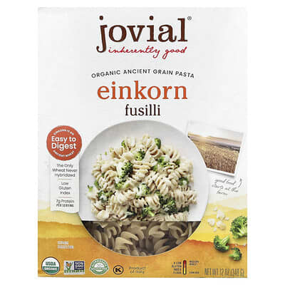 Organic Ancient Grain Pasta, Einkorn Fusilli, 12 oz (340 g)