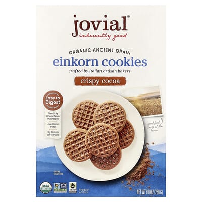 Organic Einkorn Cookies, Crispy Cocoa, 8.8 oz (250 g)