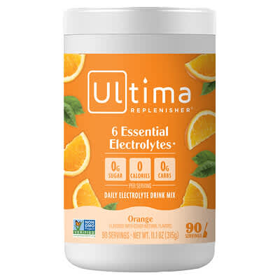 6 Essential Electrolytes, Daily Electrolyte Drink Mix, Orange, 11.1 oz (315 g)