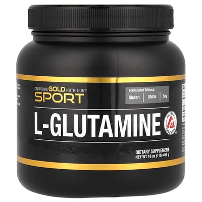 Sport, порошок L-Glutamine, AjiPure®, без глютена, 1 lb (454 g)