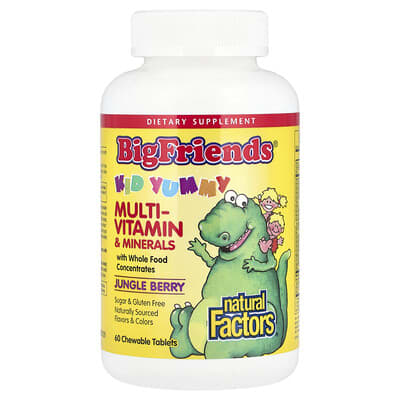 Big Friends® мультивитамины и минералы Jungle Berry 60 жевательных таблеток