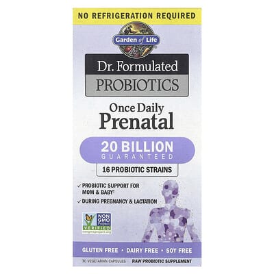 Dr. Formulated пробиотики, для ежедневного приема во время беременности, 30 веганских капсул