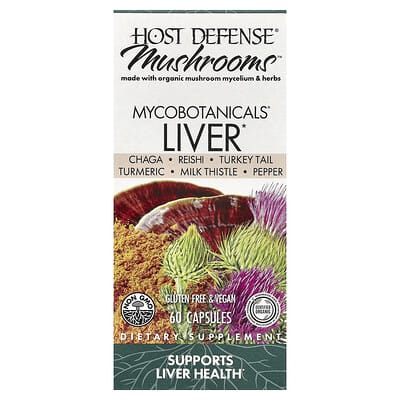 Mushrooms™, MycoBotanicals®, для печени, 60 капсул