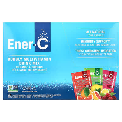 Bubbly Multi-Vitamin Drink Mix, Variety Pack, 1,000 mg, 30 Packets, 9.9 oz (282.9 g)