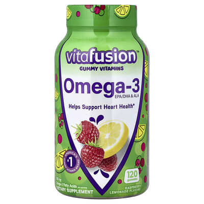 Omega-3, EPA/DHA & ALA Gummies, Raspberry Lemonade, 120 Gummies