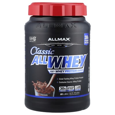 ALLMAX CLASSIC ALLWHEY® протеин из сыворотки, шоколад, 2 lbs (907 g)