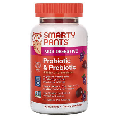 Kids Digestive, Probiotic & Prebiotic Gummies, Grape, 60 Gummies