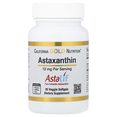 Астаксантин, Astalif® Pure Icelandic, 12 mg, 30 вегетарианских мягких капсул