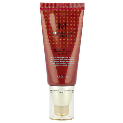 M Perfect Cover B.B Cream, SPF 42 PA+++, No. 31 Golden Beige, 1.69 fl oz (50 ml)