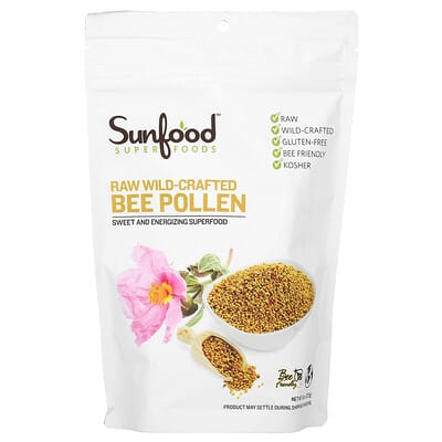 Raw Wild-Crafted Bee Pollen, 8 oz (227 g)