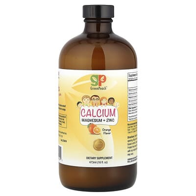 Calcium Magnesium + Zinc, Orange, 16 fl oz (473 ml)
