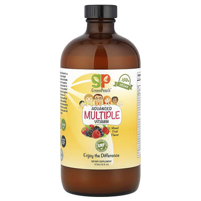 GreenPeach комплекс витаминов для детей, смесь фруктов, 16 fl oz (473 ml)