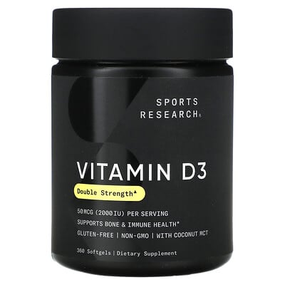 Sports Research Vitamin D3 50 mcg (2,000 IU) 360 мягких капсул