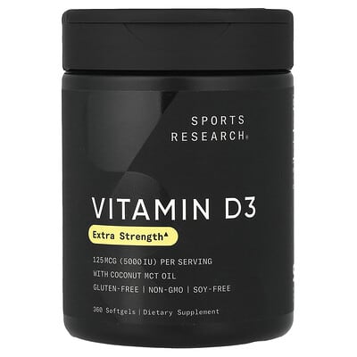 Vitamin D3, 125 mcg (5,000 IU), 360 Softgels