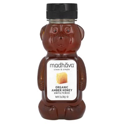 Organic Amber Honey, Unfiltered, 12 oz (340 g)