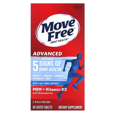Move Free, для здоровья суставов, 80 покрытых таблеток