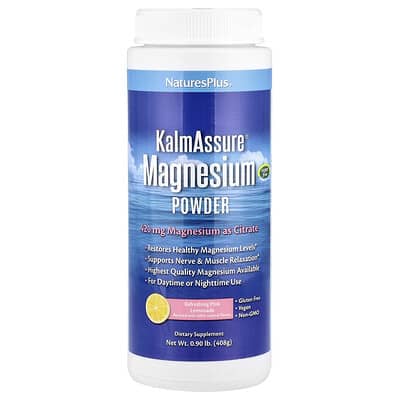 KalmAssure® Магний в порошке, освежающий розовый лимонад, 0.9 lb (408 g)