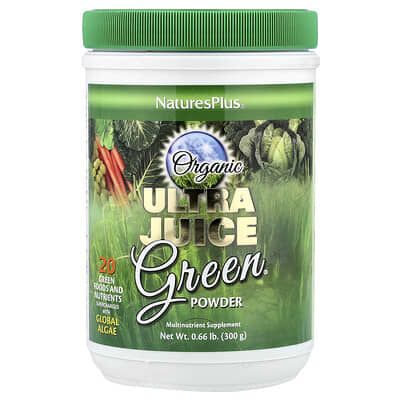 Органический порошок NaturesPlus Ultra Juice Green®, 0.66 lb (300 g)