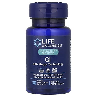 Florassist® Probiotic, GI with Phage Technology, 30 Liquid Vegetarian Capsules