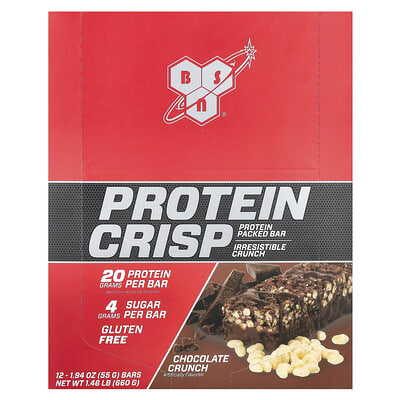 Protein Crisp, Chocolate Crunch, 12 батончиков, 1.94 oz (55 g) каждый