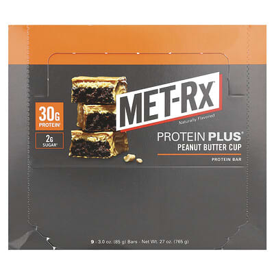 Protein Plus® Bar, Peanut Butter Cup, 9 Bars, 3 oz (85 g) Each