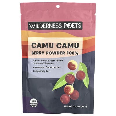 Wilderness Poets Organic Camu Camu Berry Powder порошок ягод каму-каму, 3.5 oz (99 g)
