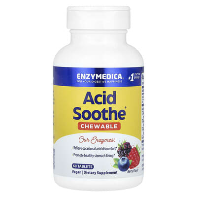 Acid Soothe® жевательные таблетки, ягоды, 60 шт