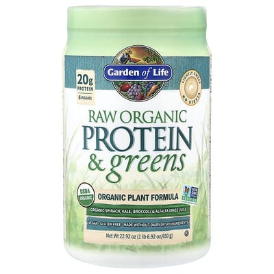 Raw Organic Protein & Greens, Lightly Sweet, 1 lb 6.92 oz (650 g)