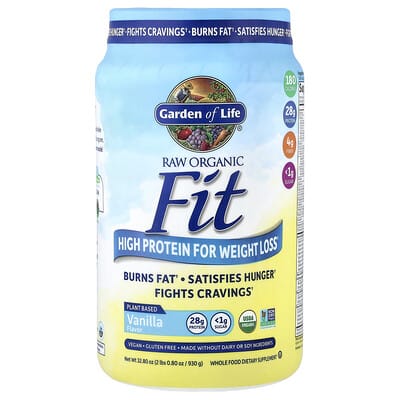 Raw Organic Fit, высокобелковый для снижения веса, Vanilla, 2 lbs 0.8 oz (930 g)