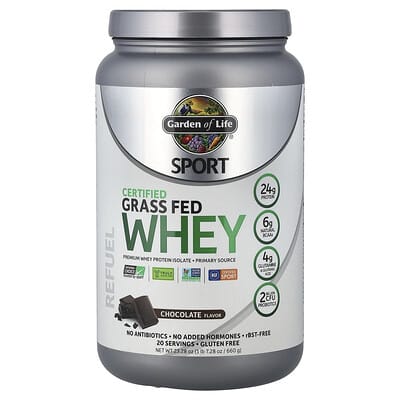 Sport, протеин Whey Certified Grass Fed, шоколад, 1 lb 7.28 oz (660 g)