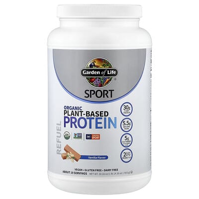 Протеин Garden of Life Sport, органический растительный, ваниль, 1 lb 14.16 oz (855 g)