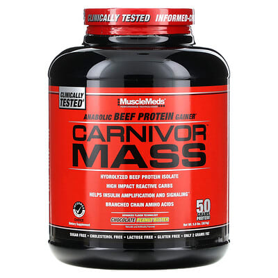 Carnivor™ Mass, Anabolic Beef Protein Gainer, Chocolate Peanut Butter, 5.9 lbs (2,674 g)