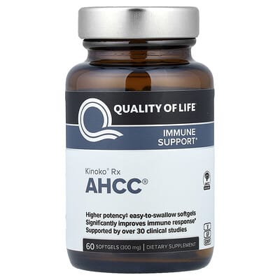 Kinoko® Rx, AHCC®, 60 мягких капсул (300 mg на капсулу)