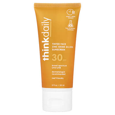 Thinkdaily солнцезащитный крем для лица с оттенком, SPF 30, 2 fl oz (59 ml)