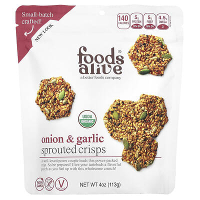 Sprouted Crisps, Onion & Garlic, 4 oz (113 g)