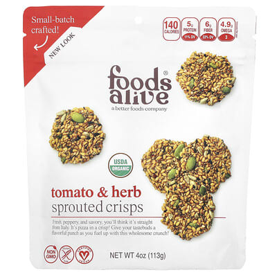 Sprouted Crisps, Tomato & Herb, 4 oz (113 g)