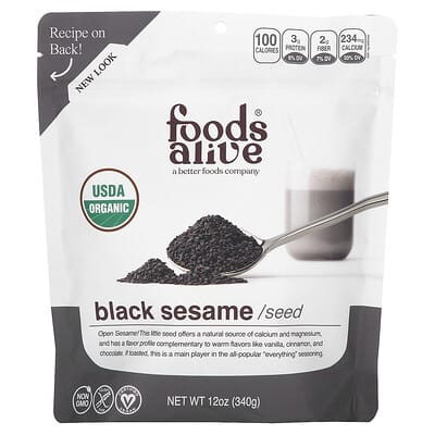 Organic Black Sesame Seed, 12 oz (340 g)