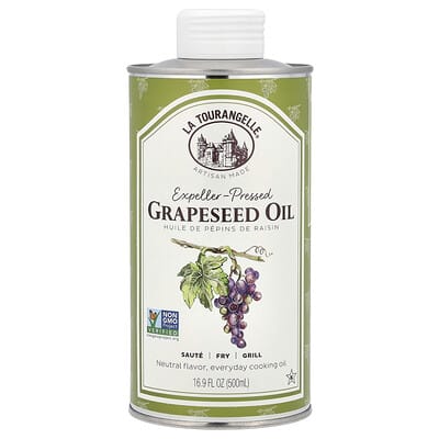 Масло виноградных косточек холодного отжима, 16.9 fl oz (500 ml)