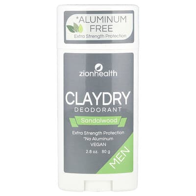 Мужской дезодорант ClayDry, Sandalwood, 2.8 oz (80 g)