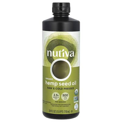 Organic Hemp Seed Oil, Unrefined & Cold Pressed, 24 fl oz (710 ml)