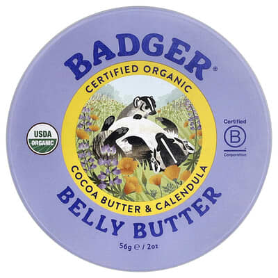 Organic Belly Butter, Cocoa Butter & Calendula,  2 oz (56 g)