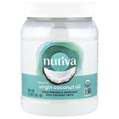 Органическое нерафинированное кокосовое масло, 54 fl oz (1.6 l)