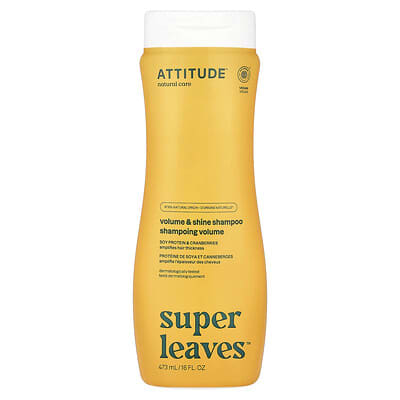 ATTITUDE Super Leaves™, шампунь для объема и блеска, Soy Protein & Cranberries, 16 fl oz (473 ml)