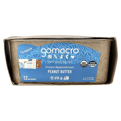 Протеиновый батончик MacroBar® Peanut Butter, 12 шт., 2.3 oz (65 g) каждый