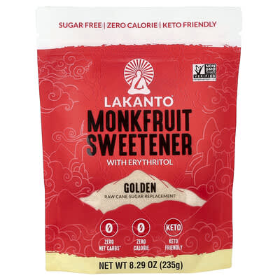 Подсластитель Monkfruit с эритритом, золотистый, 8.29 oz (235 g)