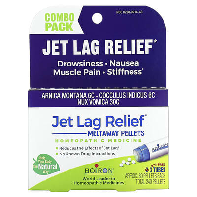 Jet Lag Relief, гранулы, комби-пак, 3 тюбика по 80 гранул