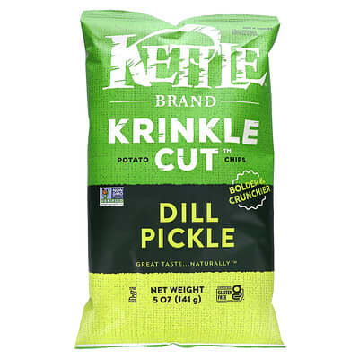 Krinkle Cut™ картофель чипсы, укропный маринад, 5 oz (141 g)
