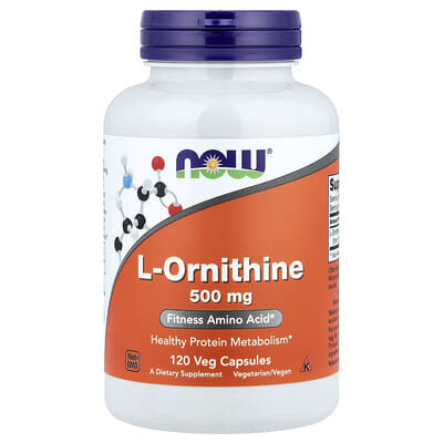 L-Орнитин, 500 mg, 120 вегетарианских капсул