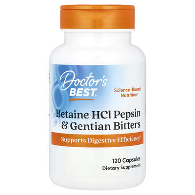 Betaine HCl Pepsin & Gentian Bitters, 120 капсул
