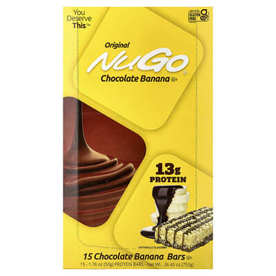 Protein Bars, Chocolate Banana, 15 Bars, 1.76 oz (50 g) Each